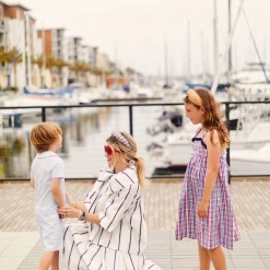 BURU White Label Sparkle Stripe Maxi Skirt - Navy & White Clothing