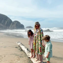 BURU Pink Label Swing Coat Knee Length - Botanicals