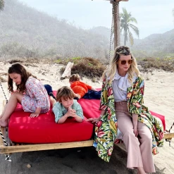 BURU Pink Label Swing Coat Knee Length - Botanicals