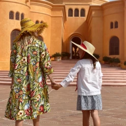 BURU Pink Label Swing Coat Knee Length - Botanicals