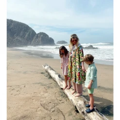 BURU Pink Label Swing Coat Knee Length - Botanicals