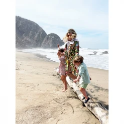 BURU Pink Label Swing Coat Knee Length - Botanicals