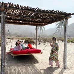 BURU Pink Label Swing Coat Knee Length - Botanicals