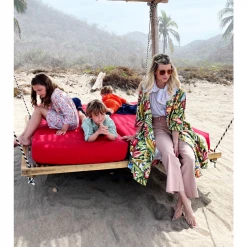 BURU Pink Label Swing Coat Knee Length - Botanicals