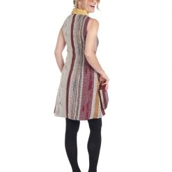 BURU Pink Label Swing Dress Knee Length - Gold/Ivory Woven - Final Sale Clothing