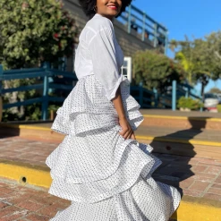 BURU Pink Label Clothing Pink Label Teagan - White & Black Swiss Dot - PRE-SALE