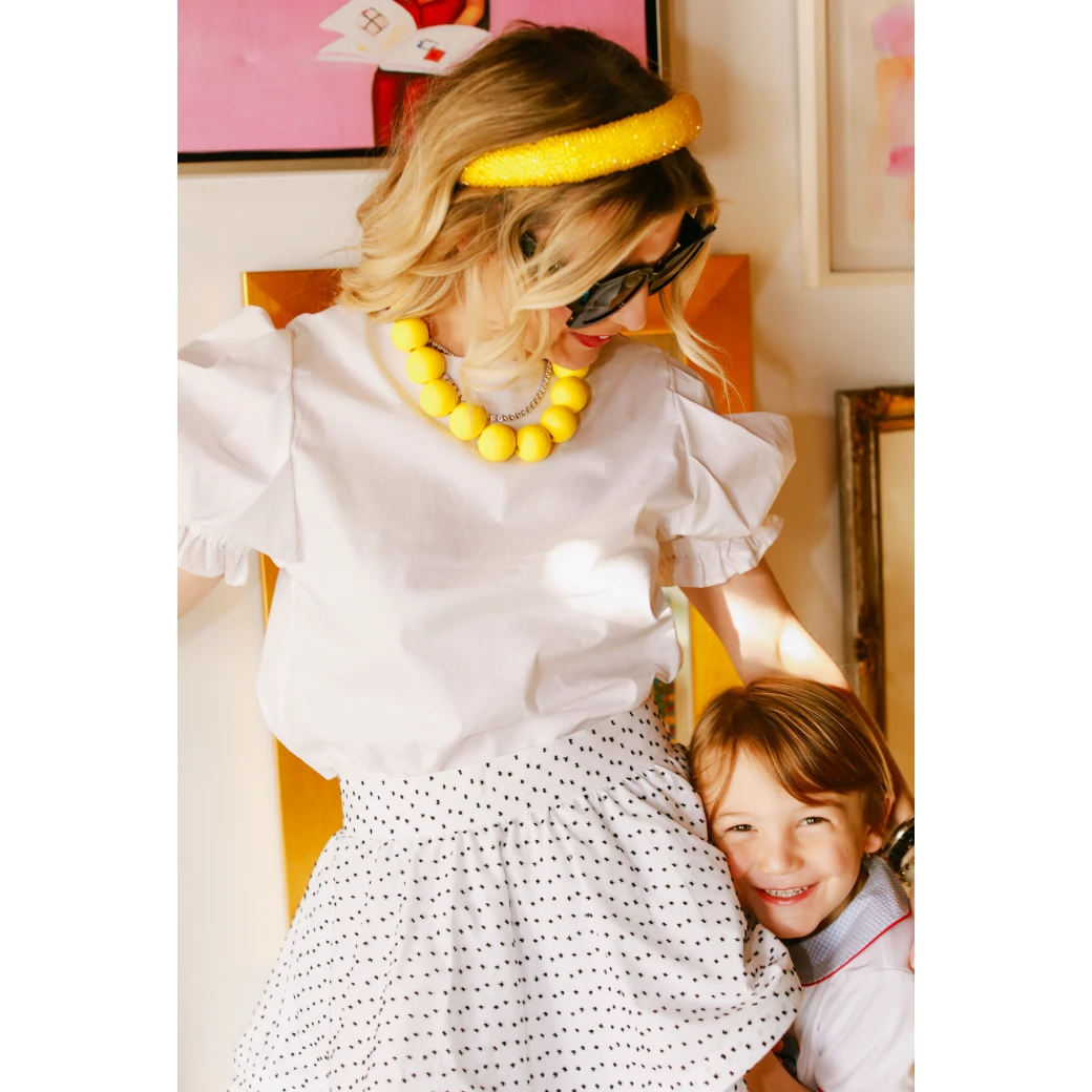 BURU Pink Label Puff Sleeve Top - White Poplin Clothing 11 BURU Pink Label Puff Sleeve Top - White Poplin Clothing