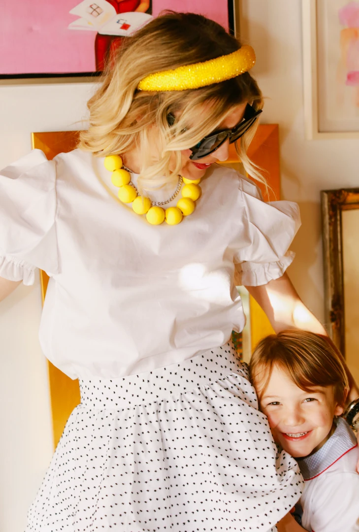 BURU Pink Label Puff Sleeve Top - White Poplin Clothing 5 BURU Pink Label Puff Sleeve Top - White Poplin Clothing