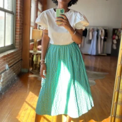 BURU Pink Label BURU X TSCS Everyday Skirt - Aqua & Lime Gingham