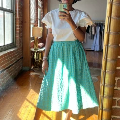 BURU Pink Label BURU X TSCS Everyday Skirt - Aqua & Lime Gingham