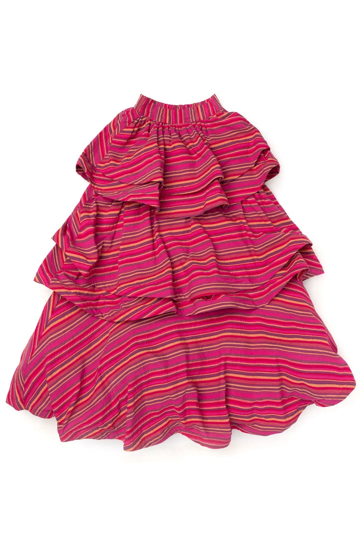 BURU White Label Teagan Tiered Skirt - Pink Stripe Clothing 5 BURU White Label Teagan Tiered Skirt - Pink Stripe Clothing