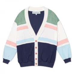 BURU White Label Clothing Tennis Cardigan - Navy Colorblock
