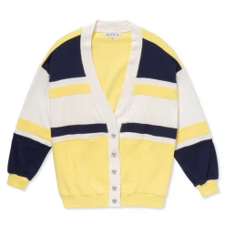 BURU White Label Tennis Cardigan - Yellow Colorblock Clothing