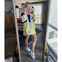 BURU White Label Tennis Cardigan - Yellow Colorblock Clothing 23 BURU White Label Tennis Cardigan - Yellow Colorblock Clothing