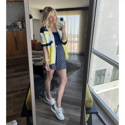 BURU White Label Tennis Cardigan - Yellow Colorblock Clothing 24 BURU White Label Tennis Cardigan - Yellow Colorblock Clothing