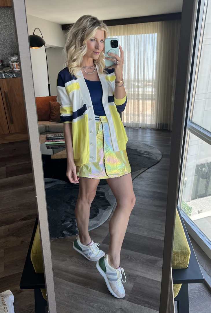 BURU White Label Tennis Cardigan - Yellow Colorblock Clothing 7 BURU White Label Tennis Cardigan - Yellow Colorblock Clothing