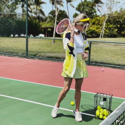 BURU White Label Tennis Cardigan - Yellow Colorblock Clothing 20 BURU White Label Tennis Cardigan - Yellow Colorblock Clothing