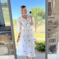 BURU White Label Clothing The Blanche Dress Midi - White Daisy