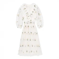 BURU White Label Clothing The Blanche Dress Midi - White Daisy