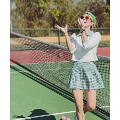 BURU White Label The Classic Pleated Tennis Skirt - Green & Pink Plaid