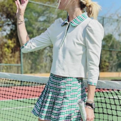 BURU White Label The Classic Pleated Tennis Skirt - Green & Pink Plaid 19 BURU White Label The Classic Pleated Tennis Skirt - Green & Pink Plaid