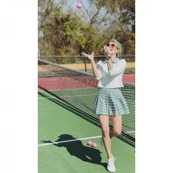 BURU White Label The Classic Pleated Tennis Skirt - Green & Pink Plaid 23 BURU White Label The Classic Pleated Tennis Skirt - Green & Pink Plaid