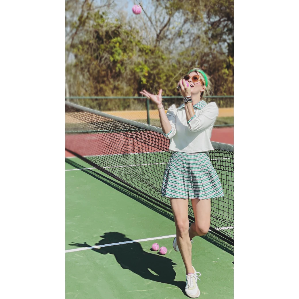 BURU White Label The Classic Pleated Tennis Skirt - Green & Pink Plaid 10 BURU White Label The Classic Pleated Tennis Skirt - Green & Pink Plaid