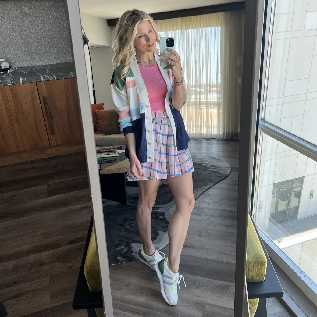 BURU White Label The Classic Pleated Tennis Skirt - Pink & Blue Plaid 6 BURU White Label The Classic Pleated Tennis Skirt - Pink & Blue Plaid