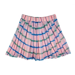 BURU White Label The Classic Pleated Tennis Skirt - Pink & Blue Plaid