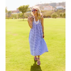 BURU White Label Clothing Tie Top MIDI Dress - Blue Stripe 21 BURU White Label Clothing Tie Top MIDI Dress - Blue Stripe