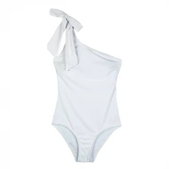 BURU White Label Tie Top One Shoulder Swimsuit - White 21 BURU White Label Tie Top One Shoulder Swimsuit - White