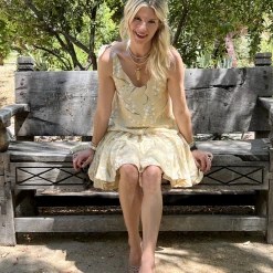 BURU White Label Clothing Tiered Mini Skirt - Ivory Lily Of The Valley