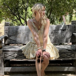 BURU White Label Tie Top Tank - Ivory Lily Of The Valley