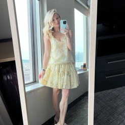 BURU White Label Tie Top Tank - Ivory Lily Of The Valley