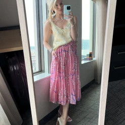 BURU White Label Tie Top Tank - Ivory Lily Of The Valley