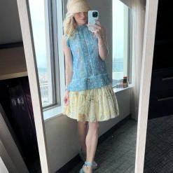 BURU White Label Clothing Tiered Mini Skirt - Ivory Lily Of The Valley