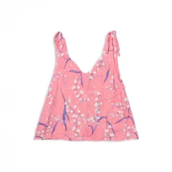 BURU White Label Tie Top Tank - Pink Lily Of The Valley