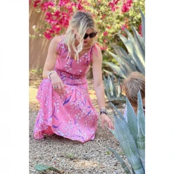 BURU White Label Smocked Waist MIDI Skirt - Pink Lily Of The Valley Clothing 33 BURU White Label Smocked Waist MIDI Skirt - Pink Lily Of The Valley Clothing