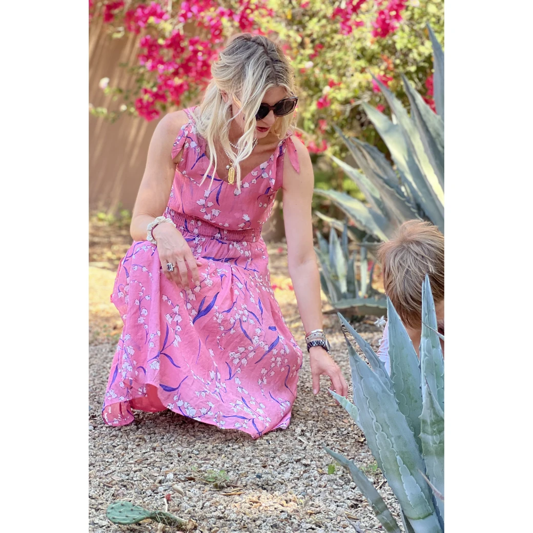 BURU White Label Smocked Waist MIDI Skirt - Pink Lily Of The Valley Clothing 14 BURU White Label Smocked Waist MIDI Skirt - Pink Lily Of The Valley Clothing