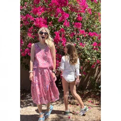 BURU White Label Smocked Waist MIDI Skirt - Pink Lily Of The Valley Clothing 34 BURU White Label Smocked Waist MIDI Skirt - Pink Lily Of The Valley Clothing