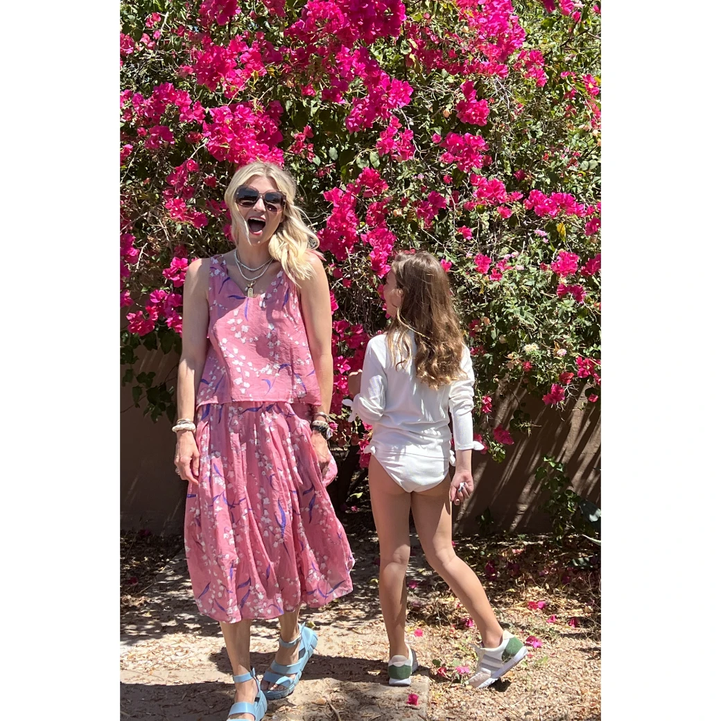 BURU White Label Smocked Waist MIDI Skirt - Pink Lily Of The Valley Clothing 15 BURU White Label Smocked Waist MIDI Skirt - Pink Lily Of The Valley Clothing