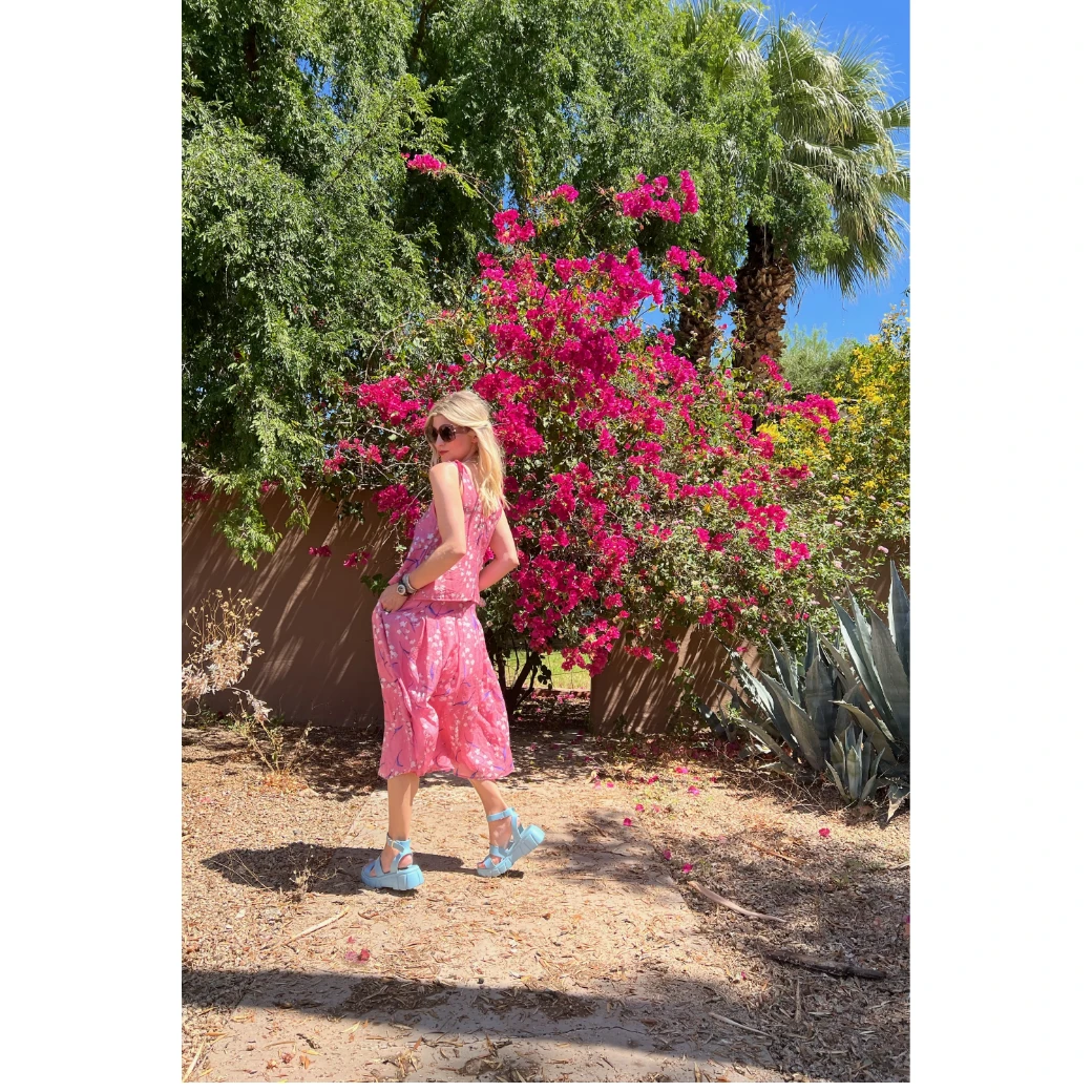 BURU White Label Smocked Waist MIDI Skirt - Pink Lily Of The Valley Clothing 17 BURU White Label Smocked Waist MIDI Skirt - Pink Lily Of The Valley Clothing