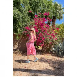 BURU White Label Tie Top Tank - Pink Lily Of The Valley