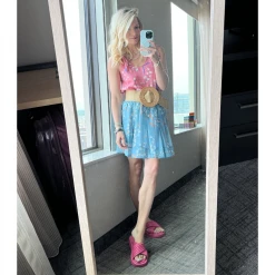 BURU White Label Tie Top Tank - Pink Lily Of The Valley