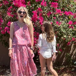 BURU White Label Smocked Waist MIDI Skirt - Pink Lily Of The Valley Clothing 25 BURU White Label Smocked Waist MIDI Skirt - Pink Lily Of The Valley Clothing