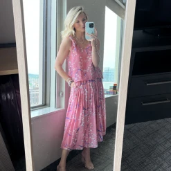 BURU White Label Smocked Waist MIDI Skirt - Pink Lily Of The Valley Clothing 29 BURU White Label Smocked Waist MIDI Skirt - Pink Lily Of The Valley Clothing