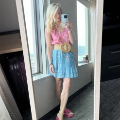 BURU White Label Tie Top Tank - Pink Lily Of The Valley