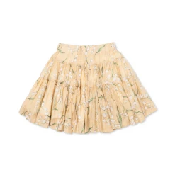 BURU White Label Clothing Tiered Mini Skirt - Ivory Lily Of The Valley