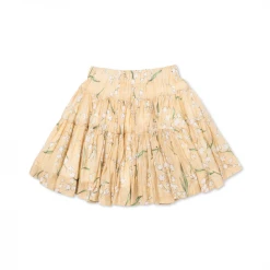 BURU White Label Clothing Tiered Mini Skirt - Ivory Lily Of The Valley