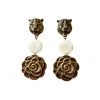 Buru Accessories Eyes Of The Tiger Earrings - Gold & Ivory